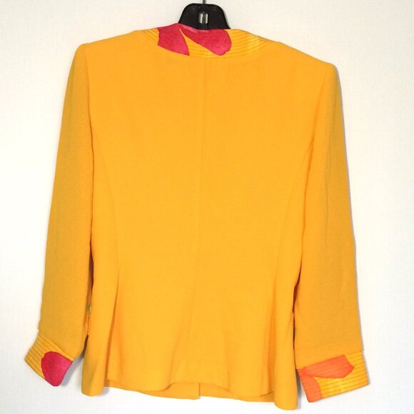 Vintage Joseph Ribkoff Womens Jacket Sz 8 Dark Yellow Button Closure Long Sleeve - Picture 2 of 8